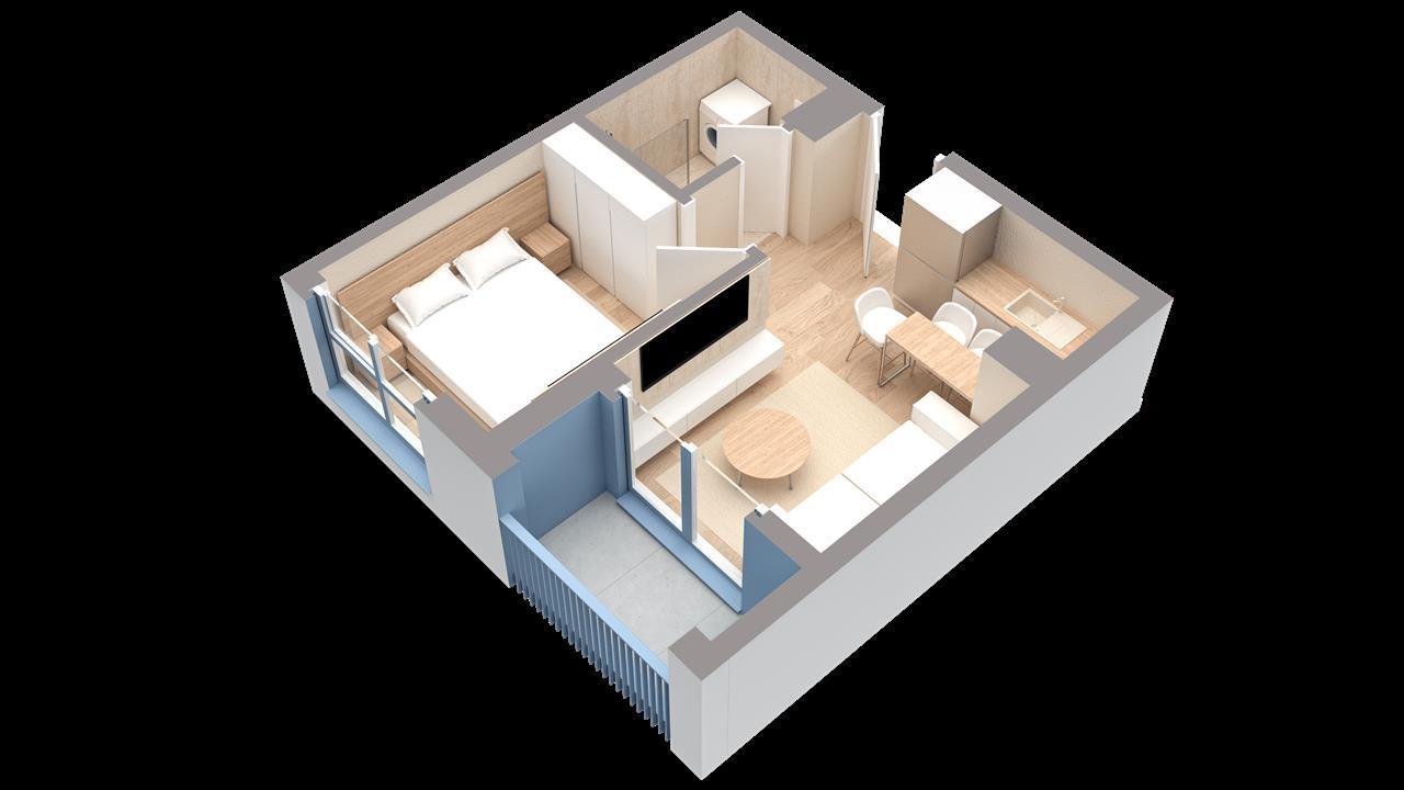 Apartament 1+1 ne shitje, Rezidenca OxA