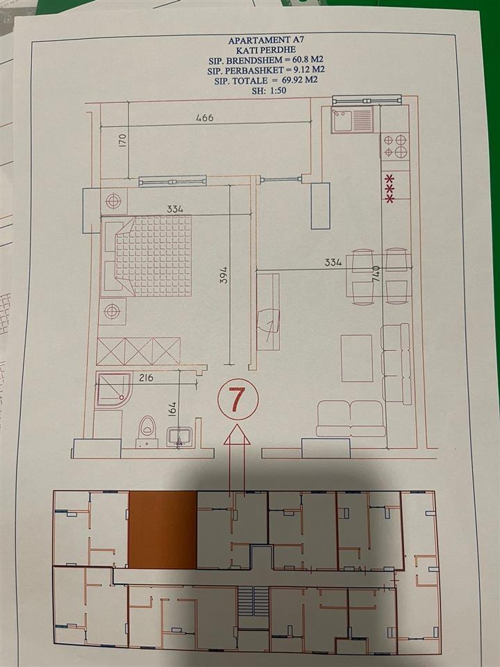 Shitet apartament 1+1 në zonën e Shëngjinit-Lezhë