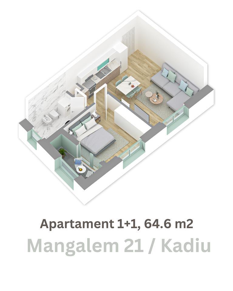 Shitet, Apartament 1+1, 65 m2 –