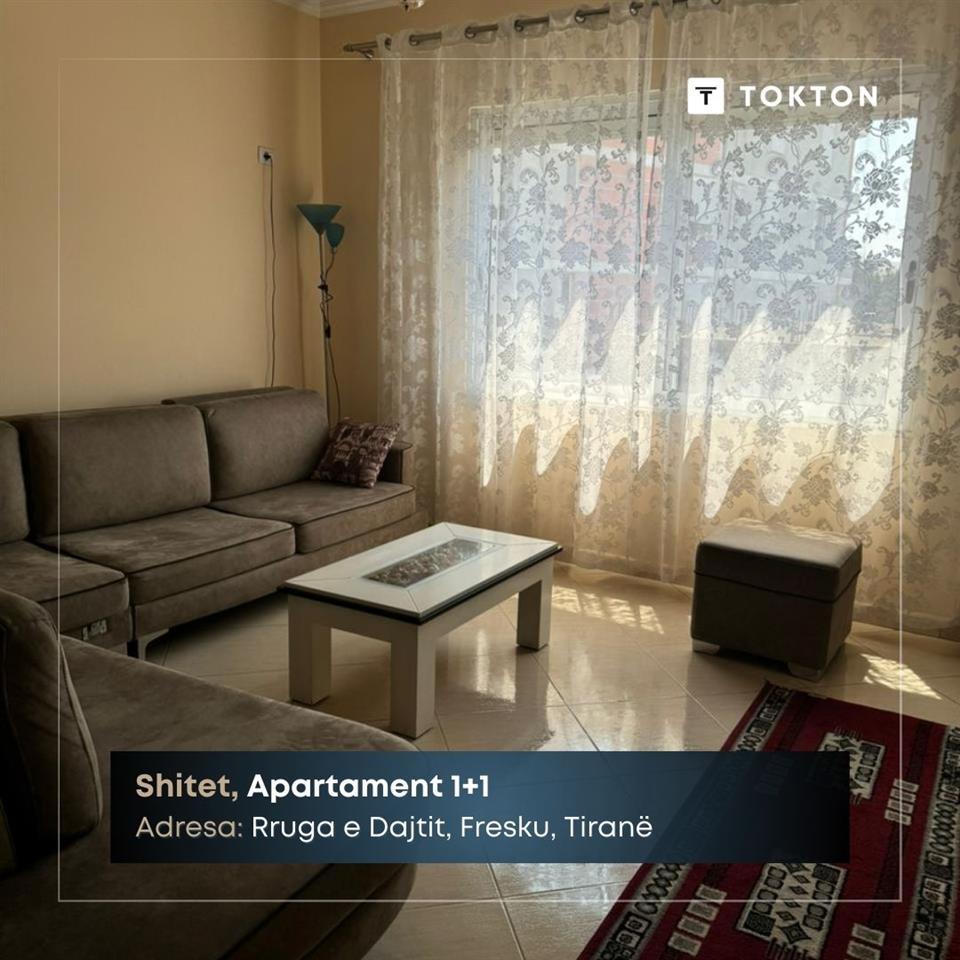 Shitet, Apartament 1+1 në Rrugën e Dajtit, Fresku, Tiranë.