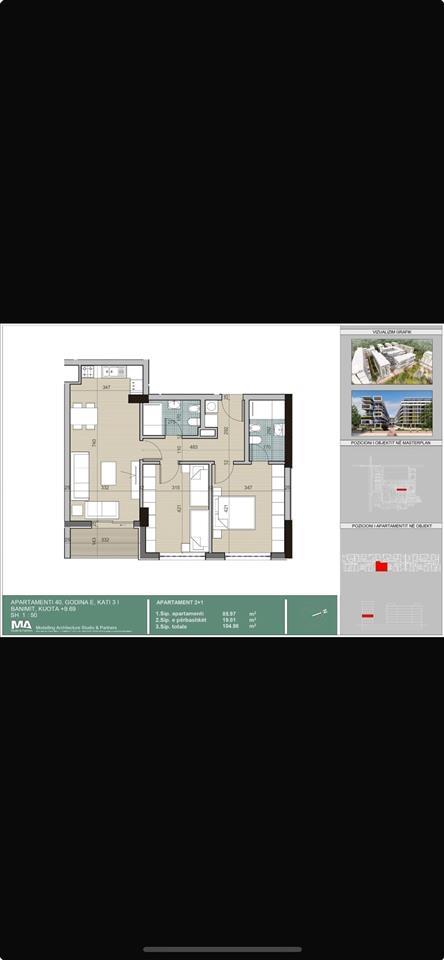 Shiten dy Apartamente 2+1+2 Univers City