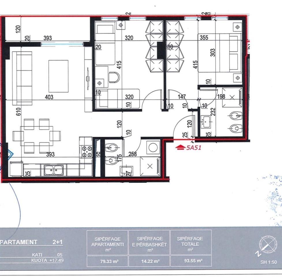 Shitet | Apartament 2+1 | Univers City | 84 195 € | 93.55 m2