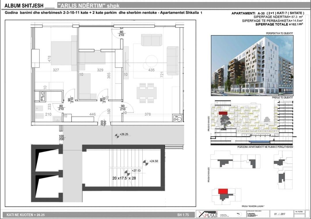 APARTAMENT 2+1 NË SHITJE, SQUARE 21