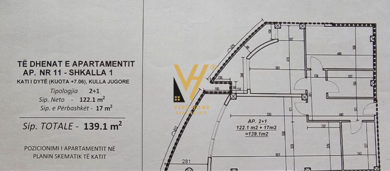 SHITET APARTAMENT 2+1+2TE RR ALI VISHA 196.000EURO