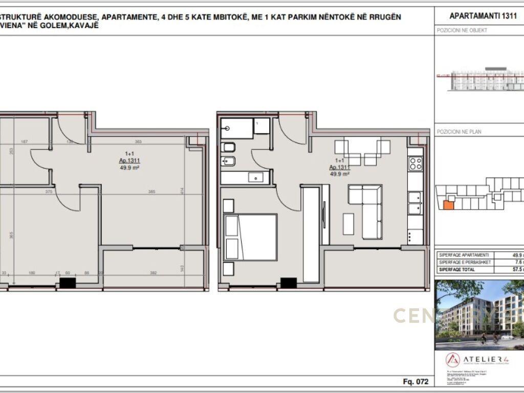 SHITET APARTAMENT 1+1 NE GOLEM ,NDERTIM I RI!MUNDESI PAGESE