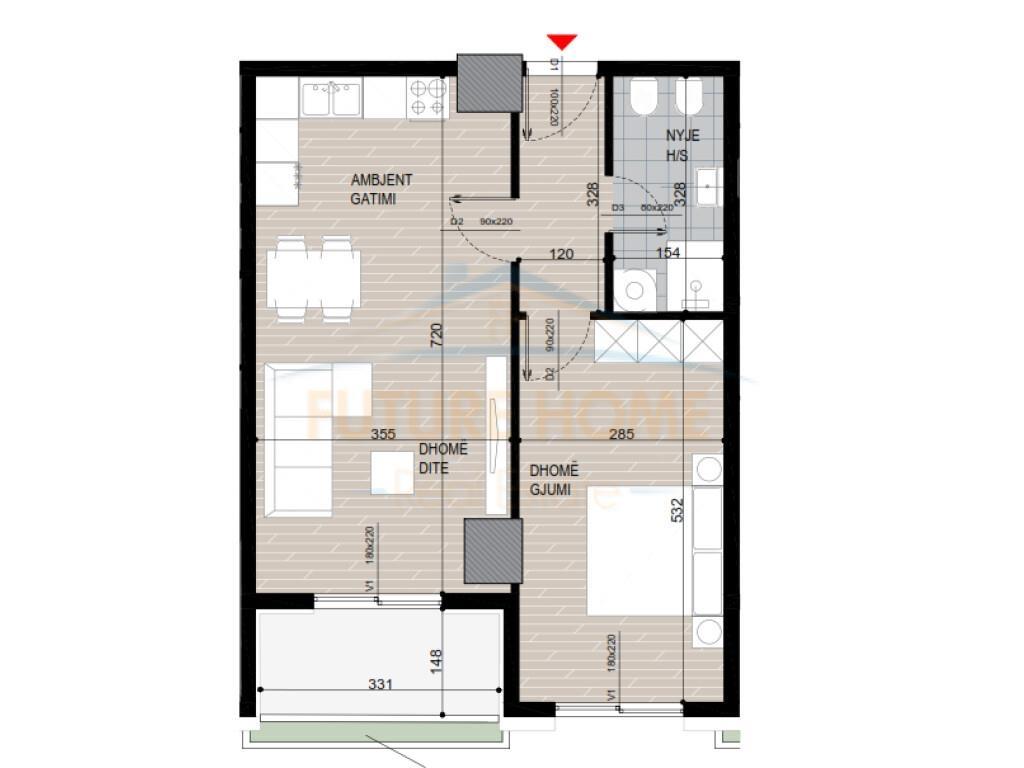 Shitet, Apartament 1+1, Ish Fusha e Aviacionit, Tiranë.