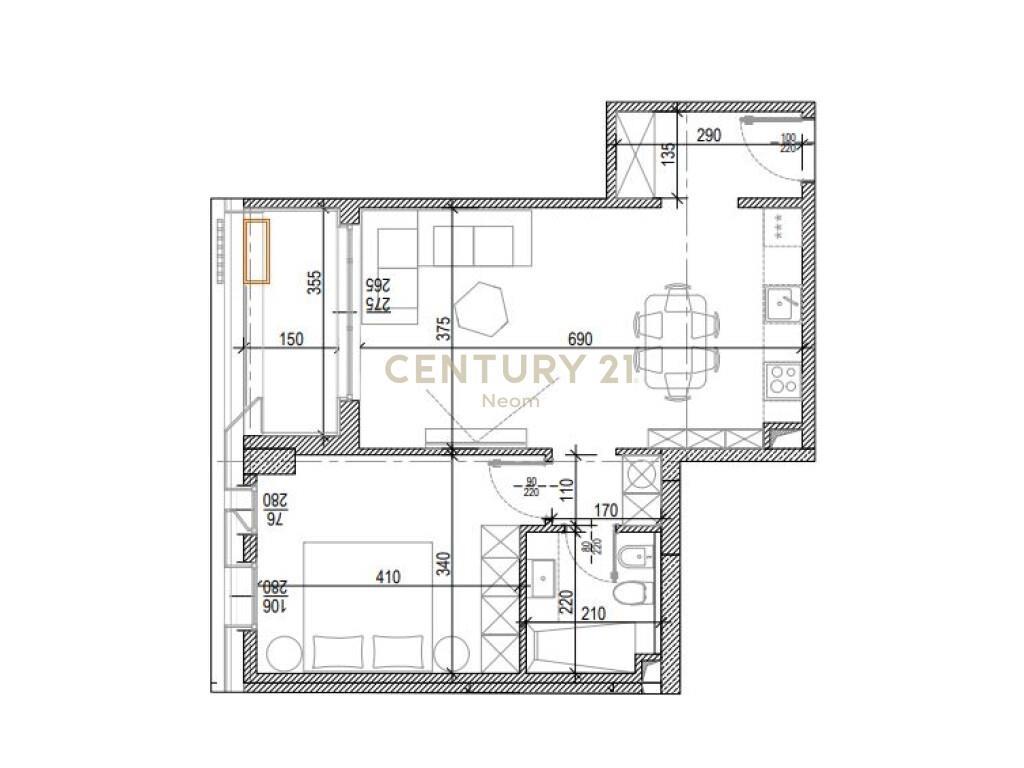 SHESIM, APARTAMENT 1+1 TEK KOMPLEKSI RIVERSIDE TIRANA‼️