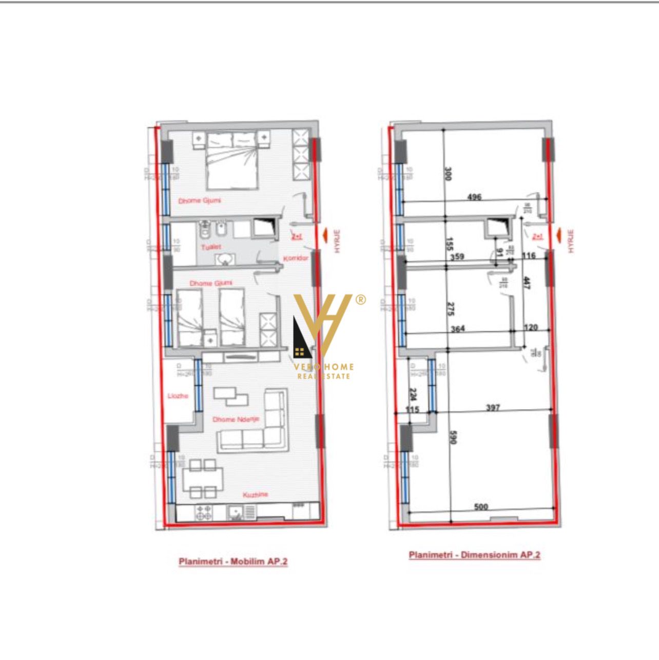 SHITET APARTAMENT 2+1STACIONI I TRENIT 140.000EURO