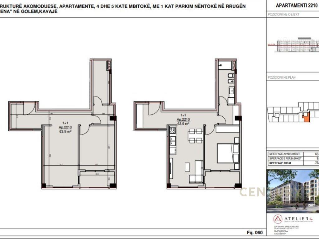 SHITET APARTAMENT 1+1 NE GOLEM ,NDERTIM I RI!MUNDESI PAGESE