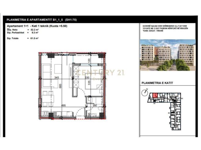 Shitet | Apartament 1+1 | Bulevardi i Ri | € 129 000 | 62m2