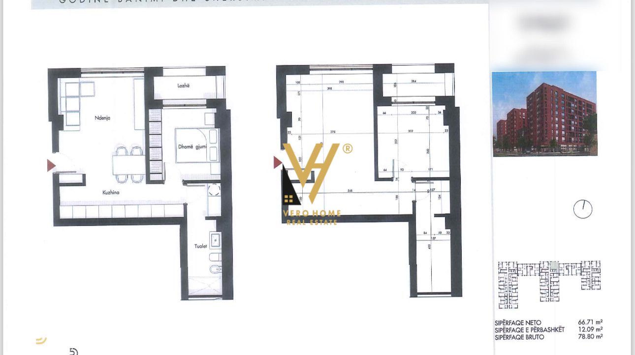 SHITET APARTAMENT 1+1+BLK TE DISPANCERIA 105.000 E
