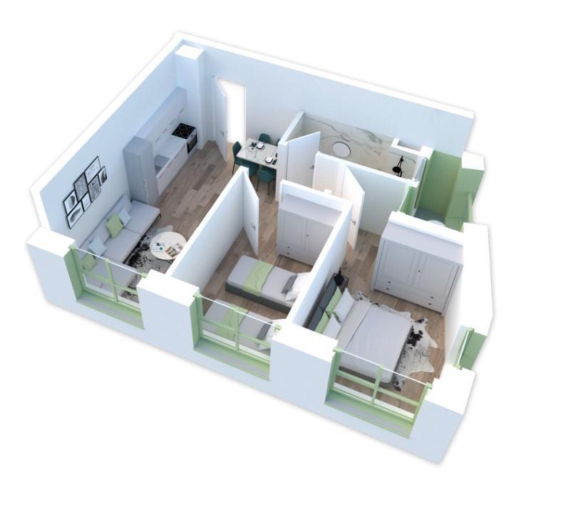 Shitet apartament 2+1,projekti ri