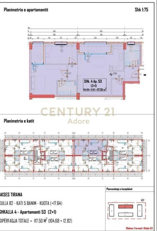 Shitet Apartament 2+1+2 Ish Dogana 165 000 €