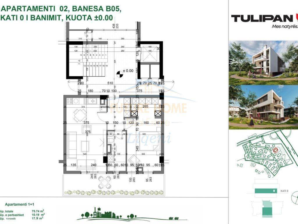 Shitet, Apartament 1+1+Post Parkimi, Tulipan Residence, Sauk