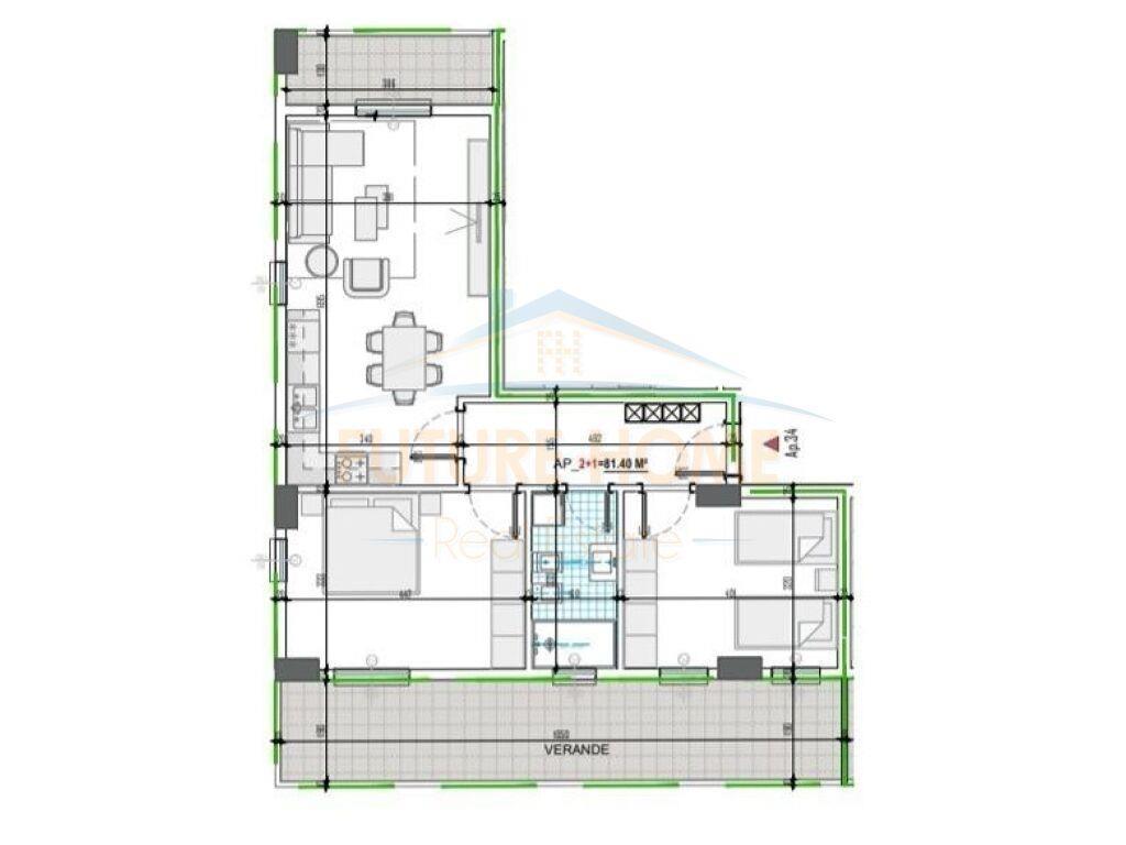 Shitet, Apartament 2+1, ”Urban” Residence, Paskuqan, Tiran