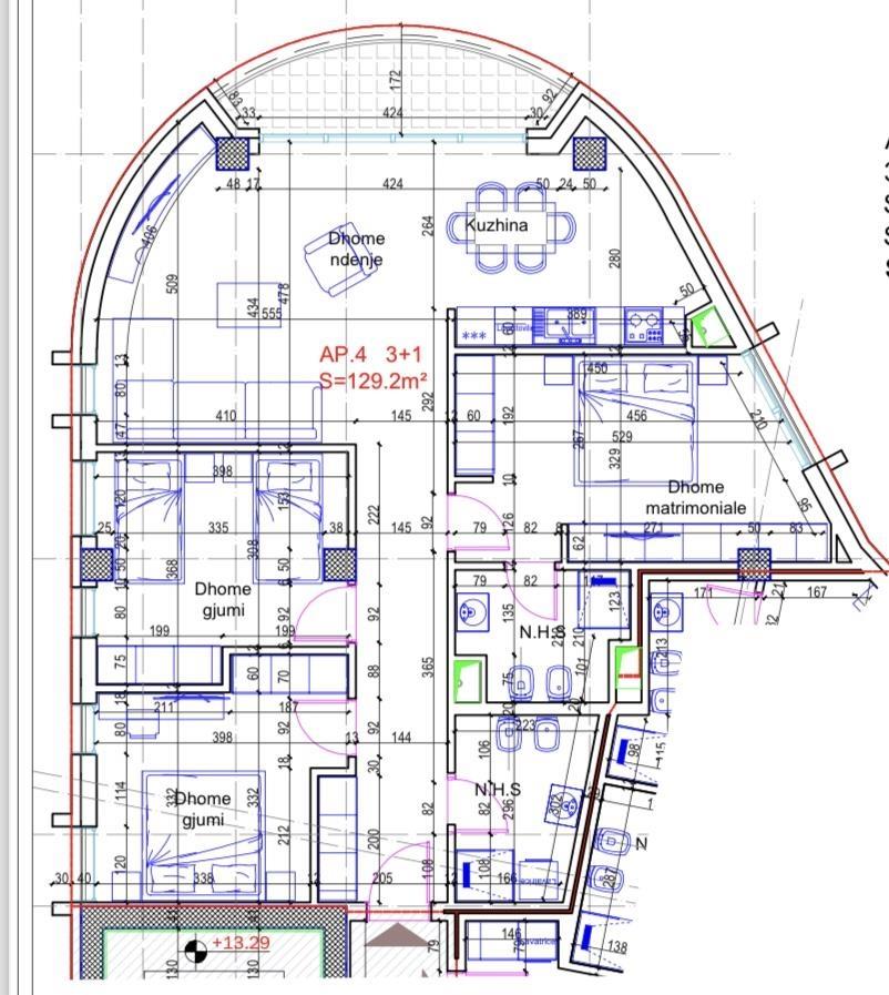Shitet apartament 3+1+2 Afer Kompleksit Grand