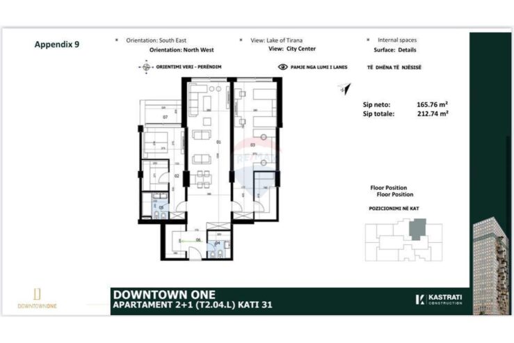SHITET APARTAMENT 2+1+2 TEK DOWNTOWN 1