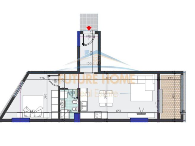 Shitet,Apartament 1+1, Colonnade Building, Rruga DritanHoxha