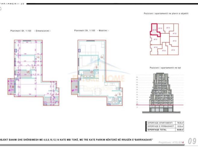 Shitet, Apartament 2+1+2, Rruga e Barrikadave, Tiranë.