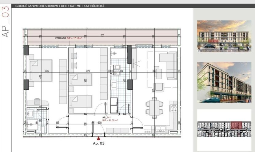Shitet apartament 2+1