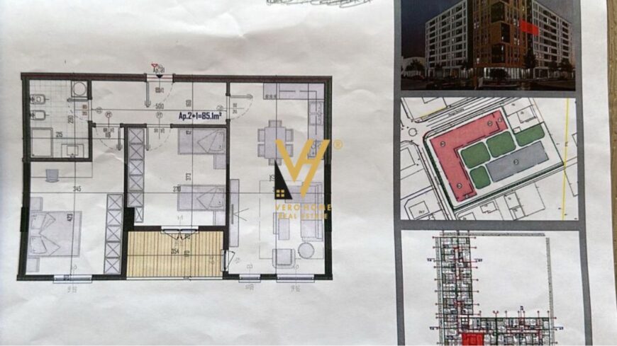 SHITET APARTAMENT 2+1+BLK NE KAMEZ 81.000 EURO