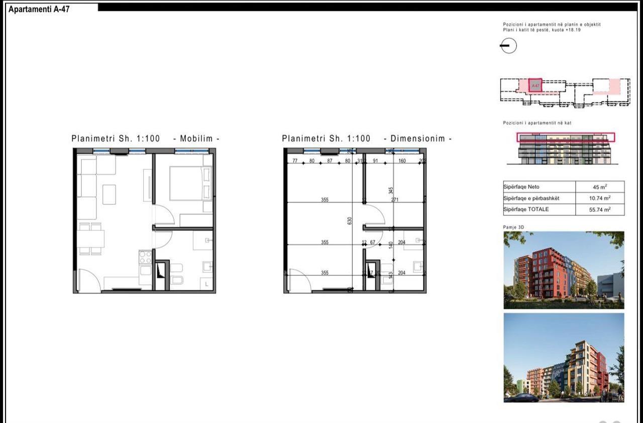 SHITET APARTAMENT 1+1 300M NGA DETI, GOLEM NDERTIM I RI!