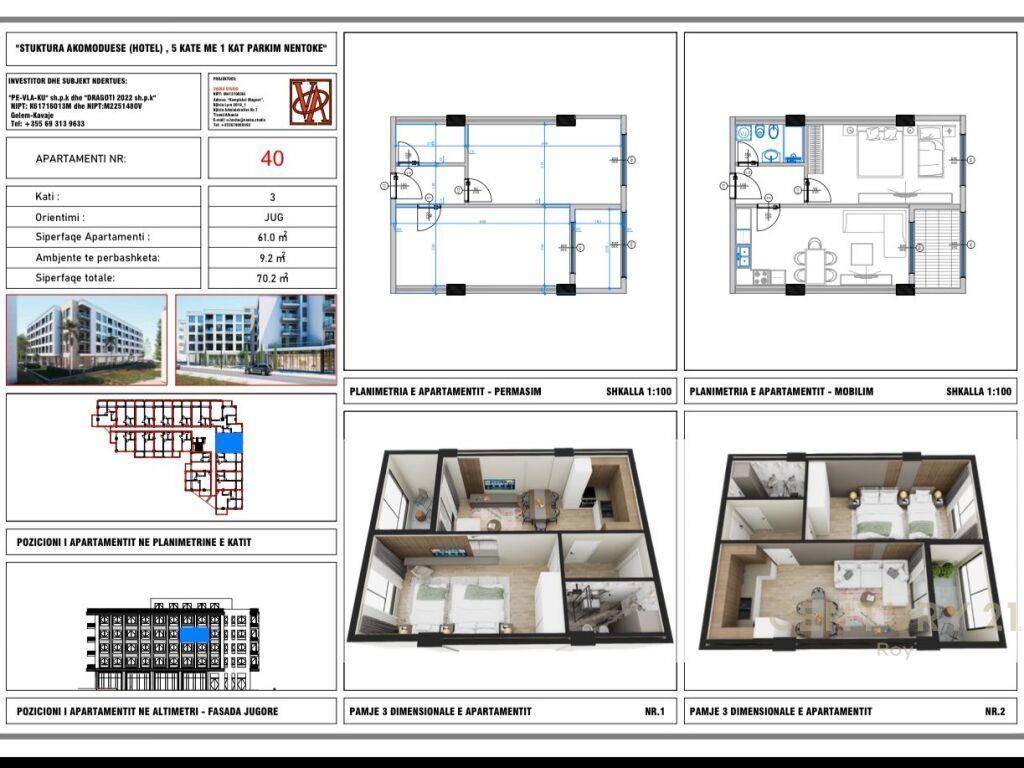 SHITET APARTAMENT 3+1+2T NDERTIM I RI , MUNDESI PAGESE ME KE