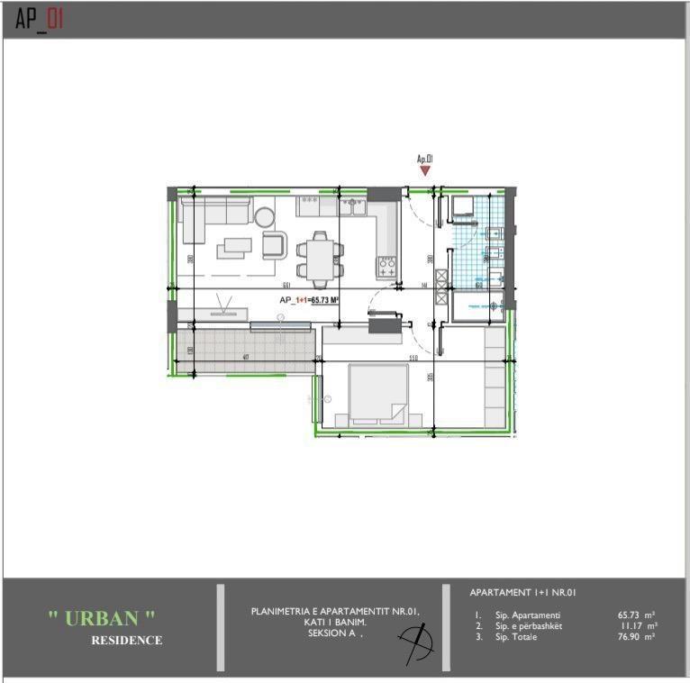 Shitet apartamente 1+1 me cmim kleringu Paskuqan