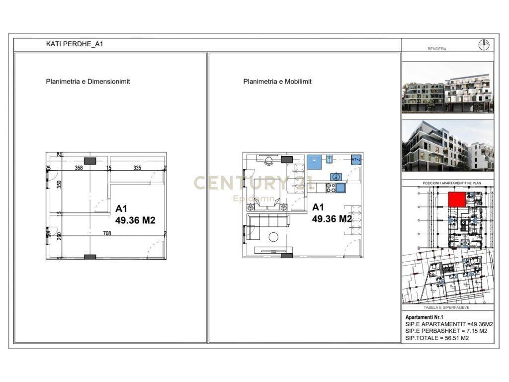 SHITET APARTAMENT 1+1 NDERTIM I RI, TEK MALI I ROBIT, MUNDES