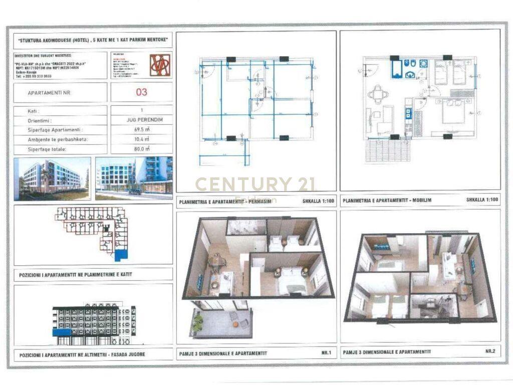 Apartament 3+1+2 per shitje në Golem ! Mundesi pagese me kes