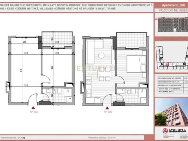 SHITET APARTAMENT 1+1 TEK RRUGA 5 MAJI!!DREAM102171