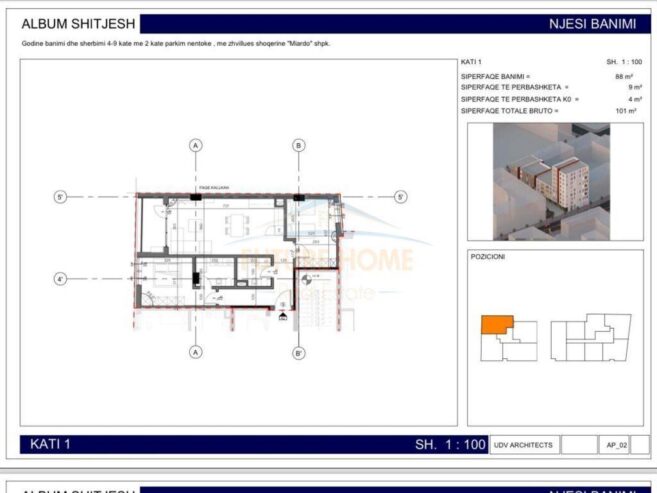 Shitet apartament 2+1+2 Bulevardi i Ri