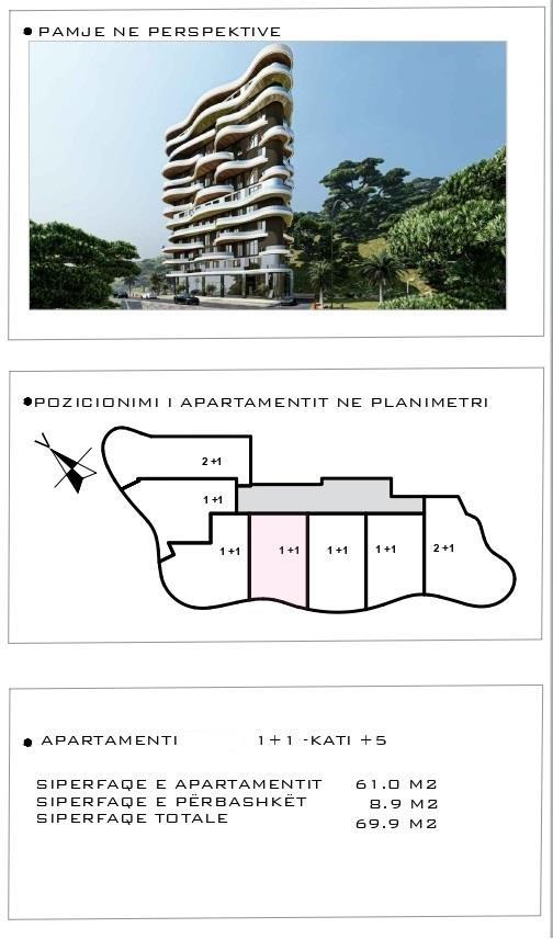 Shëngjin, shitet banesë 1+1 me pamje nga deti, rana e hedhun