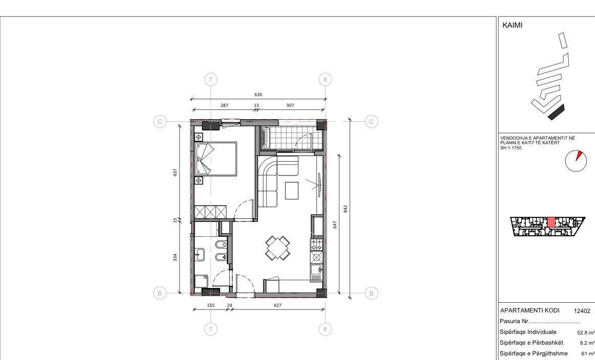 Jepet me qera – Apartament 61² / 500 euro