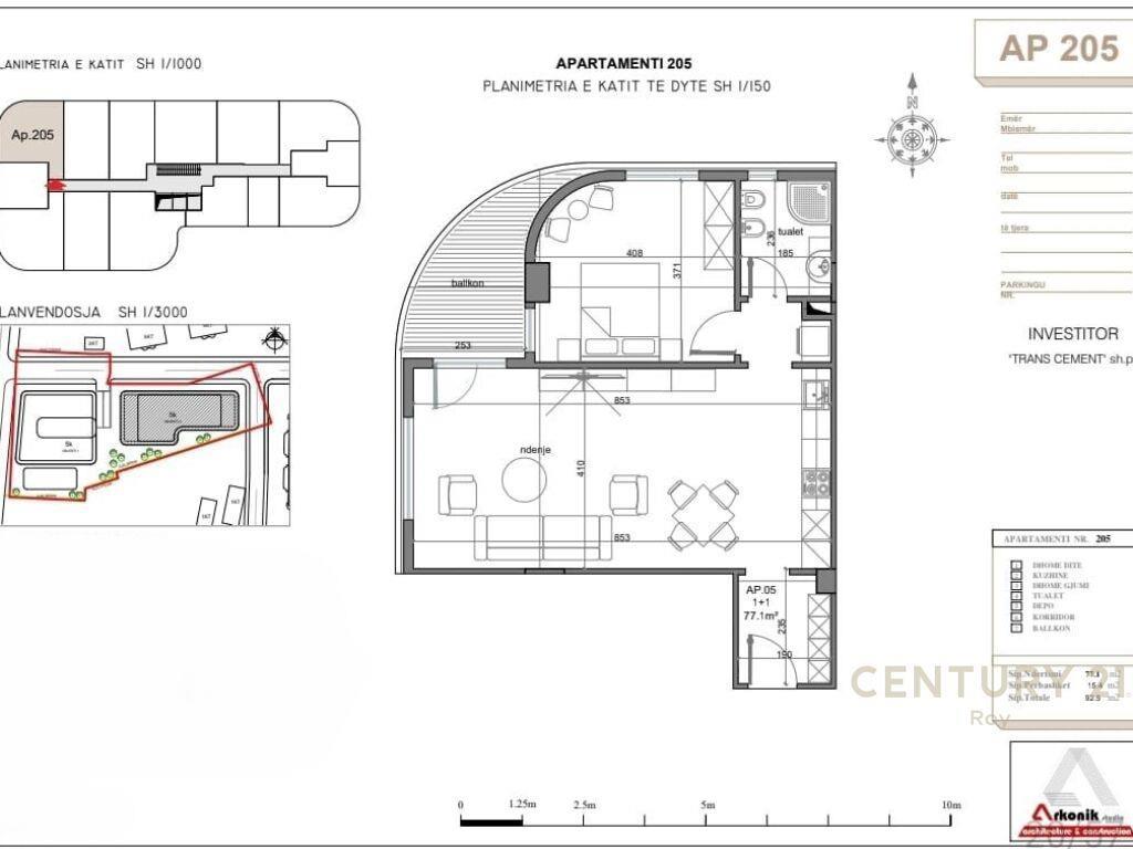 SHITET APARTAMENT 1+1 ME PAMJE DETI NE GOLEM VETEM 30 METRA