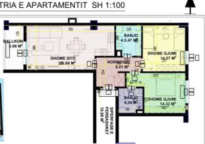 Apartament 2+1+2 kompleksi Guce