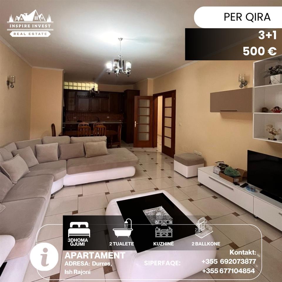 APARTAMENT ME QIRA 3+1+2 TE ZONA ISH-RAJONIT