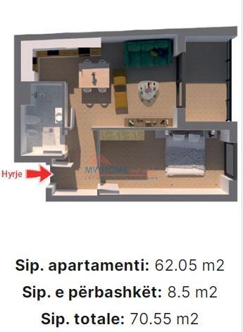Apartament 1+1 Ne Shitje Te Porcelani Tirane