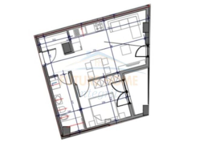 Shitet apartament 1+1 Kompleksi Novus