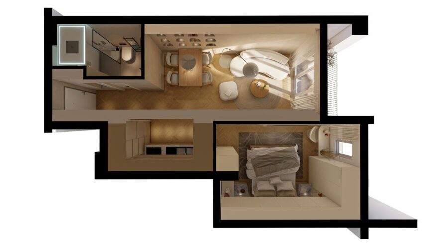 APARTAMENT 1+1 + POST PARKIMI Pranë Liqenit Artificial