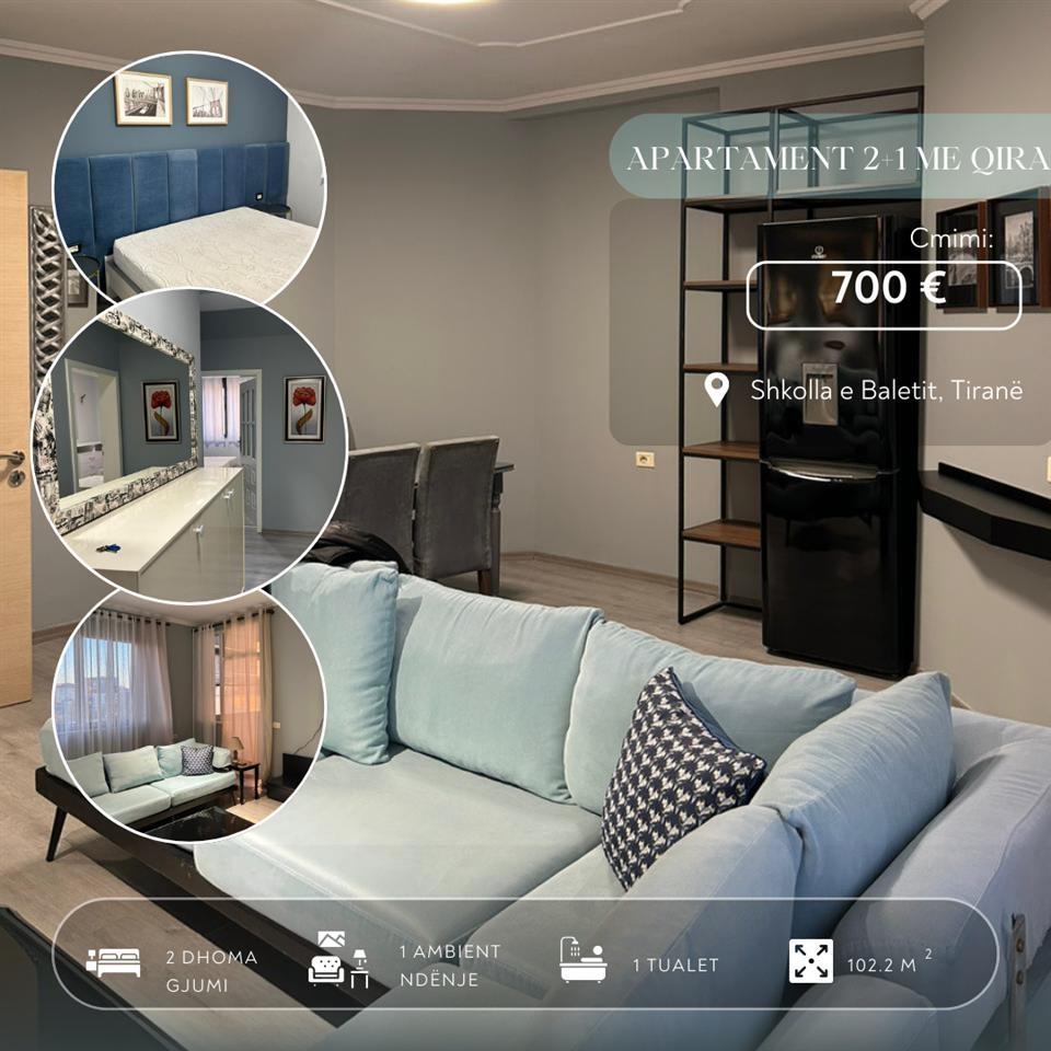 Apartament me qira 2+1, Shkolla Baletit.