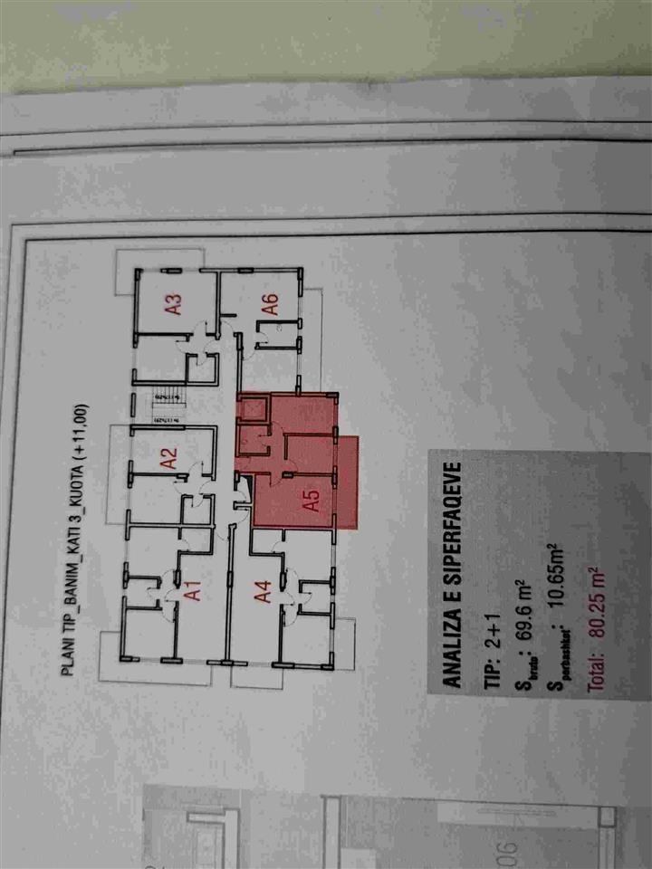 SHITET APARTAMENT 2+1 NE VLORE