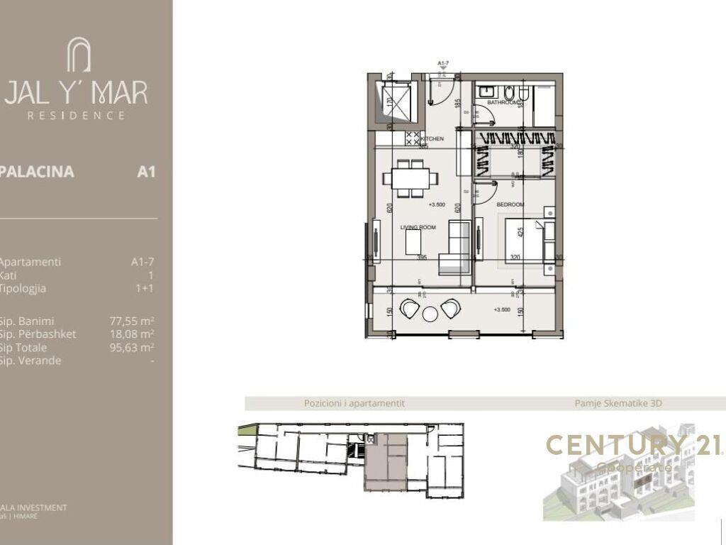 EKSKLUZIVE!!! SHESIM APARTAMENT 1+1 NE VIJE TE PARE NE KOMPL