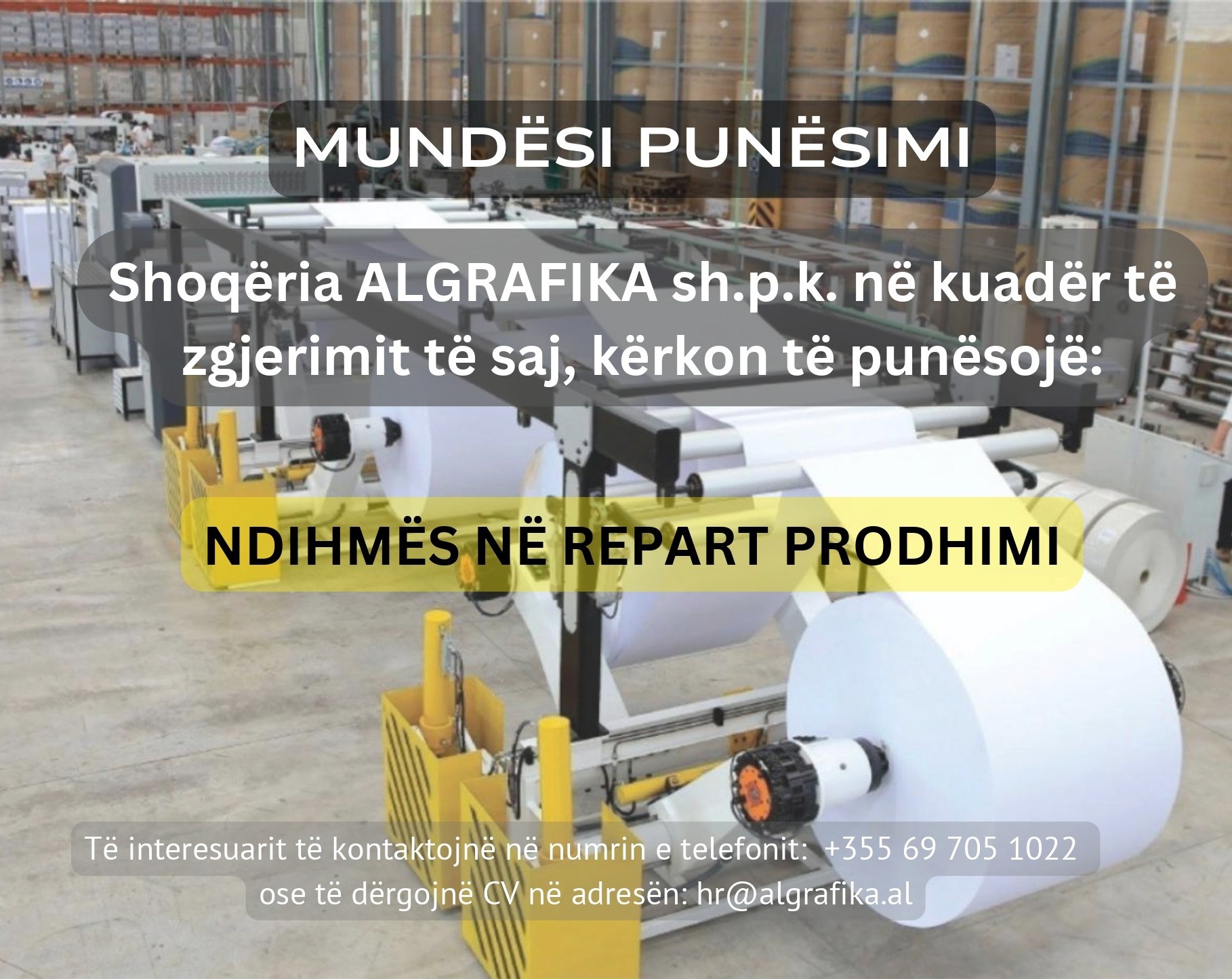 Ndihmës në Repart Prodhimi