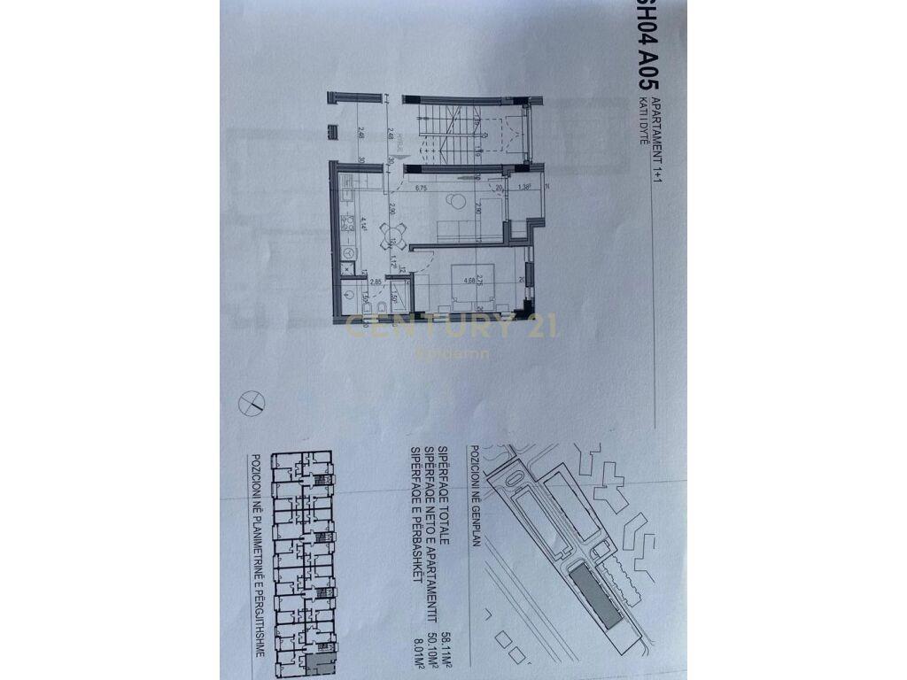 Apartament 1+1 per shitje + post parkimi tek Gjiri Lalzit !