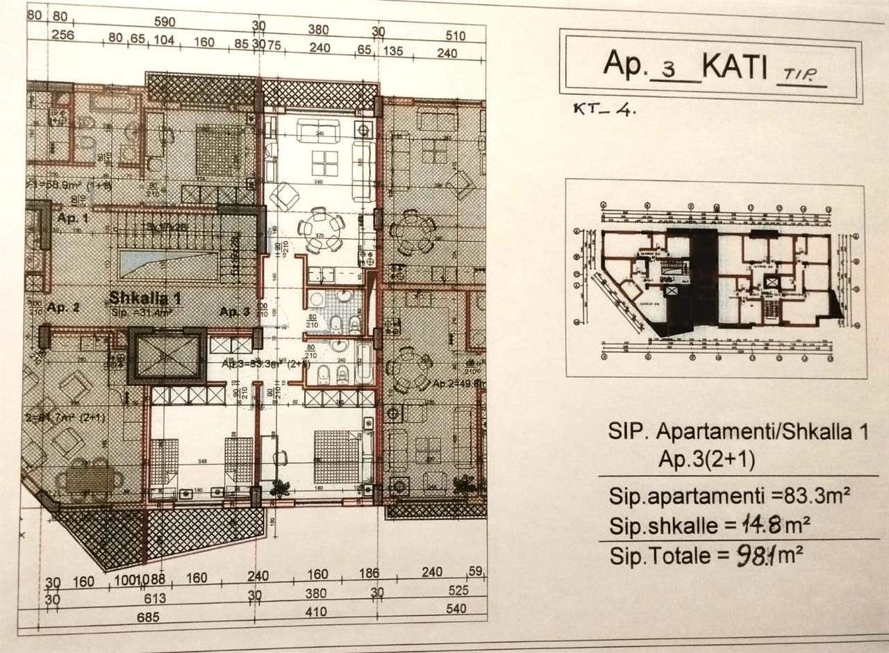 Apartamenti ri 98 m² tek Pedonalja e RE Kamez