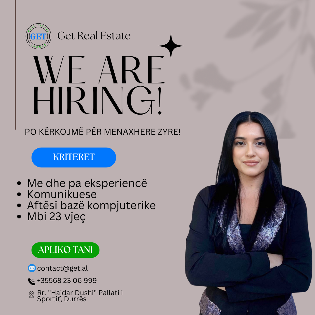 Durres, ofrohet vend pune Menaxhere Zyre