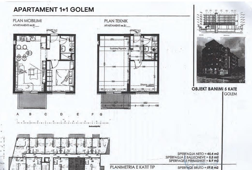 SHITET APARTAMENT 1+1 GOLEM, DURRES