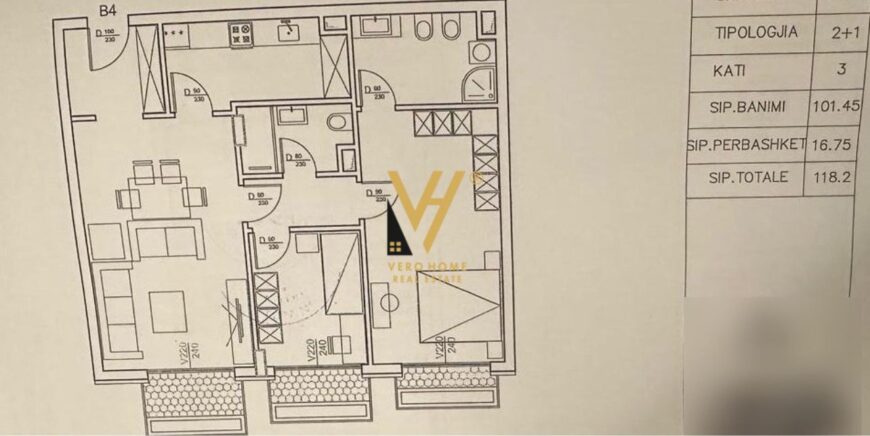 2+1+2BLK TE LIQENI I THATE 292.200 EURO