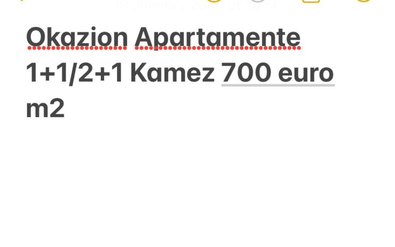 Okazion Apartamente tek rrethi ullirit Kamez